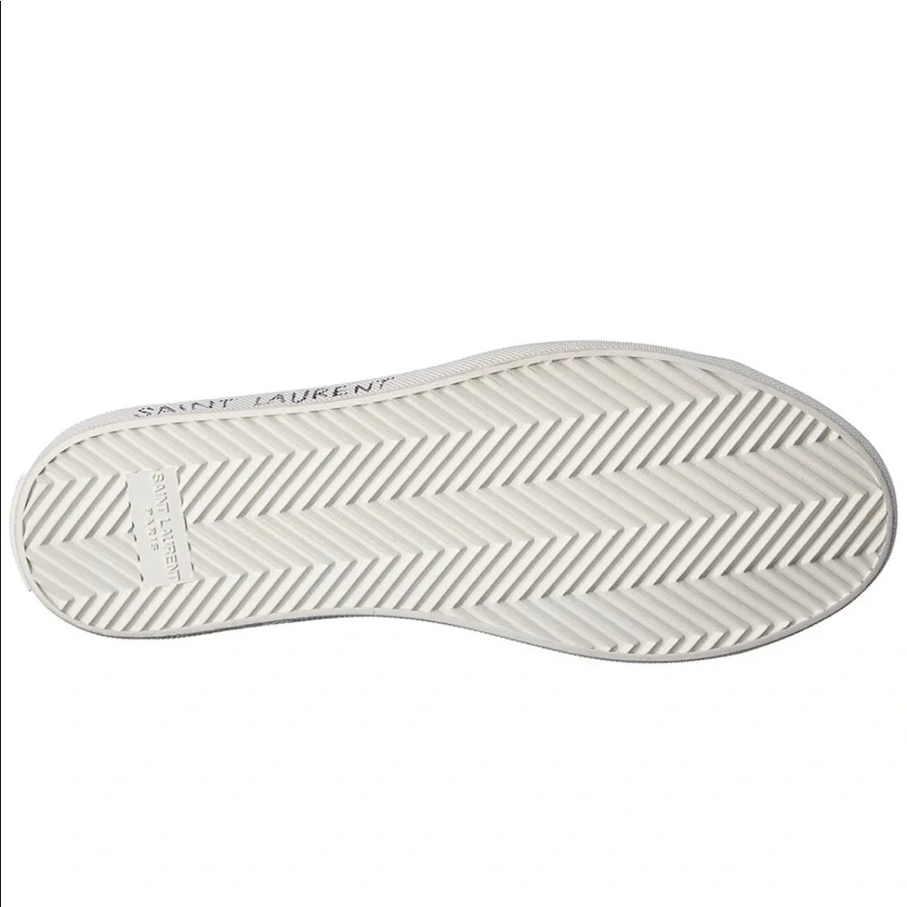 SAINT LAURENT MALIBU CANVAS & LEATHER SNEAKER - Picture 5 of 7